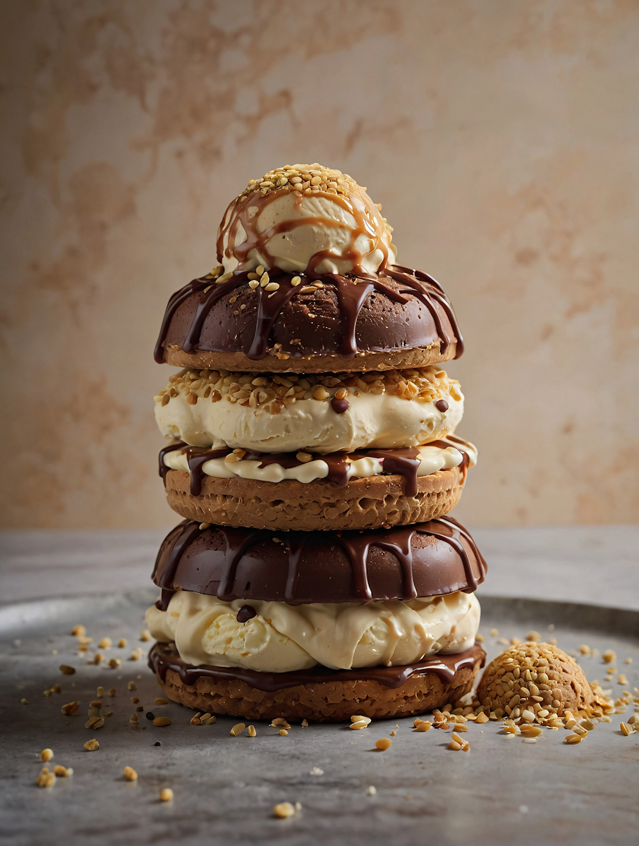 decadent dessert stack